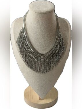 Idyllwind Silver Layered Fringe Collar Necklace